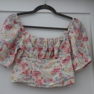 ASTR the label multicolor floral crop top